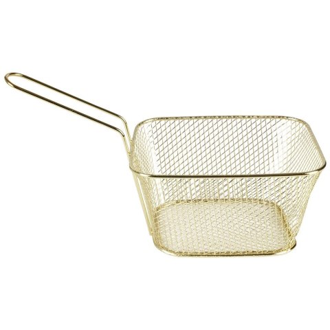 Koszyk na frytki do serwowania frytek metalowy złoty 14x12x7cm HIT 139275