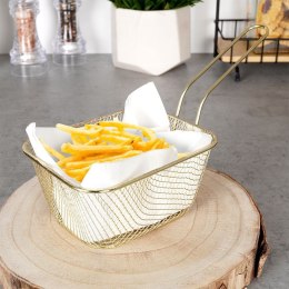 Koszyk na frytki do serwowania frytek metalowy złoty 24x10.5x13cm EXCELLENT HOUSEWARE 139305