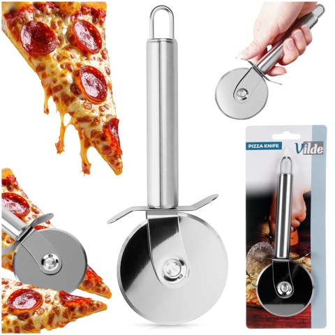 Nóż do krojenia pizzy stalowy pojedynczy 19cm radełko VILDE 259682