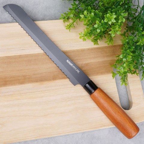 Nóż kuchenny do chleba stalowy pojedyńczy NATURE 32cm NAVA 10-054-023