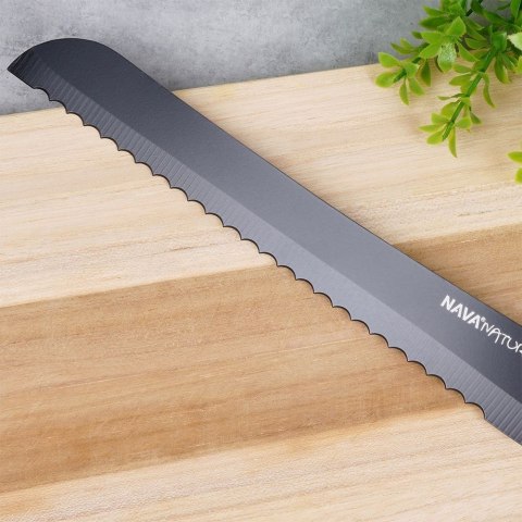 Nóż kuchenny do chleba stalowy pojedyńczy NATURE 32cm NAVA 10-054-023