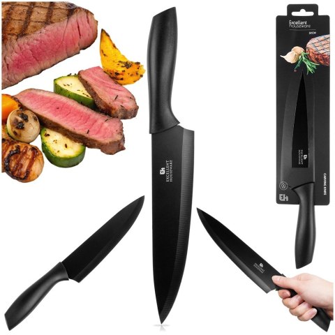 Nóż kuchenny szefa kuchni stalowy stal czarny 32cm EXCELLENT HOUSEWARE 259736