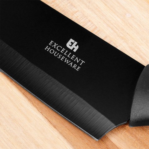 Nóż kuchenny szefa kuchni stalowy stal czarny 32cm EXCELLENT HOUSEWARE 259736