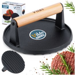 Prasa praska do burgerów steków mięsa na grilla żeliwna 17.5cm CAST LINE VILDE 259702