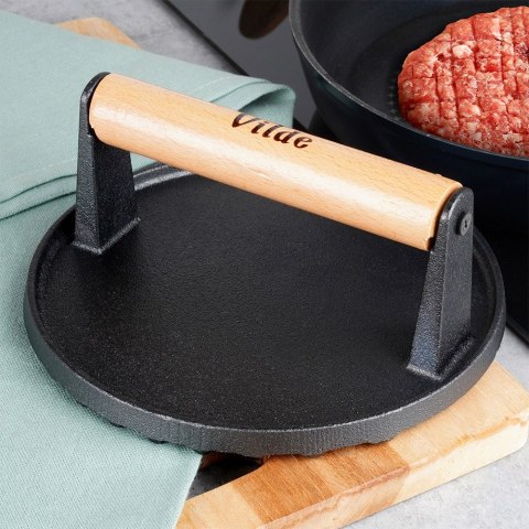 Prasa praska do burgerów steków mięsa na grilla żeliwna 17.5cm CAST LINE VILDE 259702