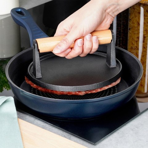 Prasa praska do burgerów steków mięsa na grilla żeliwna 17.5cm CAST LINE VILDE 259702