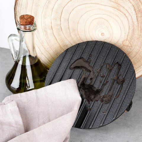 Prasa praska do burgerów steków mięsa na grilla żeliwna 17.5cm CAST LINE VILDE 259702