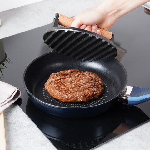Prasa praska do burgerów steków mięsa na grilla żeliwna 18cm HIT 259663