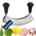 Siekacz do ziół nóż stalowy do siekania warzyw orzechów kołyska 17cm ORION 130497