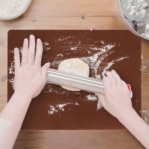 Stolnica do ciasta silikonowa mata kuchenna gruba brązowa 50x40cm SILLINIE ORION 750368