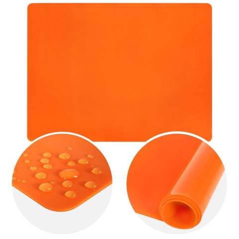 Stolnica do ciasta silikonowa mata kuchenna gruba pomarańczowa 40x30 SILLINIE ORION 750366