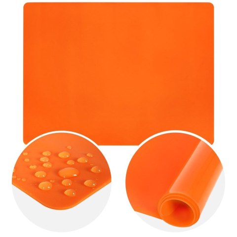Stolnica do ciasta silikonowa mata kuchenna gruba pomarańczowa 40x30cm SILLINIE ORION 750367