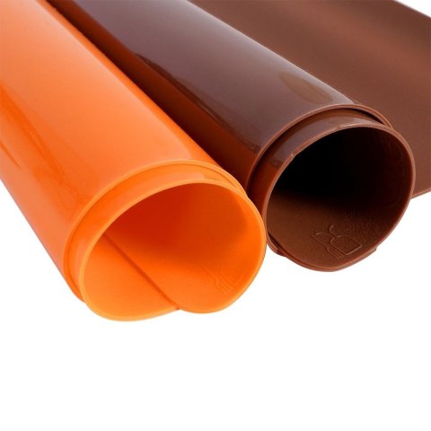 Stolnica do ciasta silikonowa mata kuchenna gruba pomarańczowa 40x30cm SILLINIE ORION 750367