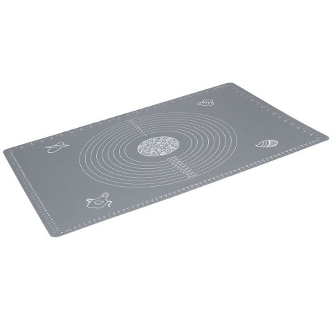 Stolnica do ciasta silikonowa szara mata kuchenna gruba duża 65x45cm XXL VILDE 259001