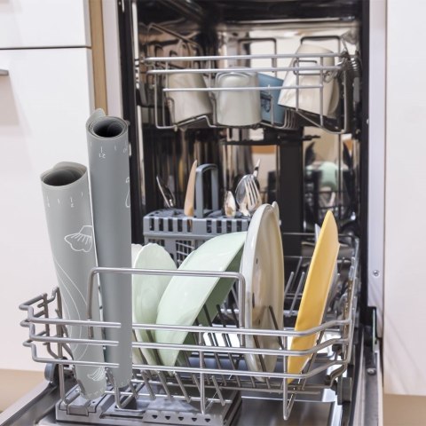 Stolnica do ciasta silikonowa szara mata kuchenna gruba duża 65x45cm XXL VILDE 259001