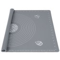 Stolnica do ciasta silikonowa szara mata kuchenna gruba duża 65x45cm XXL VILDE 259001