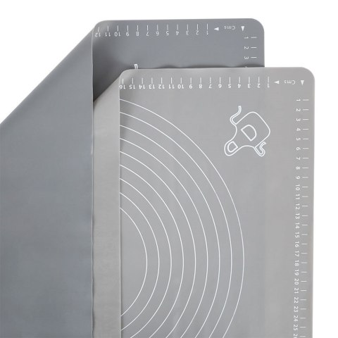 Stolnica do ciasta silikonowa szara mata kuchenna gruba duża 65x45cm XXL VILDE 259001