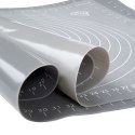 Stolnica do ciasta silikonowa szara mata kuchenna gruba duża 65x45cm XXL VILDE 259001