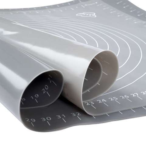 Stolnica do ciasta silikonowa szara mata kuchenna gruba duża 65x45cm XXL VILDE 259001