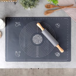 Stolnica do ciasta + wałek silikonowa duża gruba mata kuchenna 64X45cm 2-ele VILDE 279001