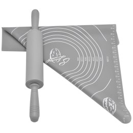 Stolnica do ciasta + wałek silikonowa duża gruba mata kuchenna zestaw ORION 750315