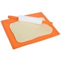 Wałek do ciasta silikonowy DUŻY obrotowy 47cm pomarańczowy SILLINIE ORION 141250