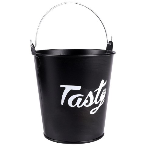 Wiaderko na frytki naczynie do serwowania frytek stalowe czarne HIT 139277