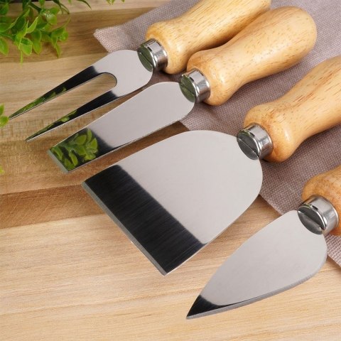 Zestaw noży do sera 4-ele Nożyki do sera stalowe nóż nożyk noże komplet HIT 259203