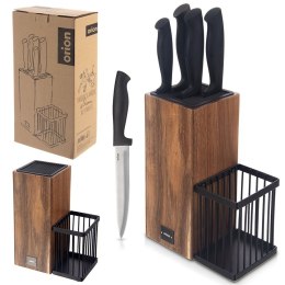 Zestaw noży kuchennych w stojaku 6-ele noże kuchenne czarne nóż BLACK ORION 122999