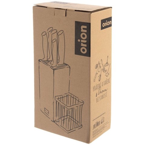 Zestaw noży kuchennych w stojaku 6-ele noże kuchenne czarne nóż BLACK ORION 122999