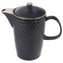 Dzbanek stołowy do kawy herbaty na herbatę ceramiczny czarny TEA TIME 1.3L ORION 156013