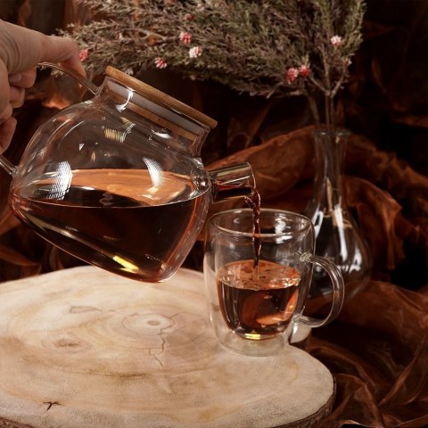 Dzbanek szklany do zaparzania herbaty kawy z sitkiem do parzenia 1L EXCELLENT HOUSEWARE 139143