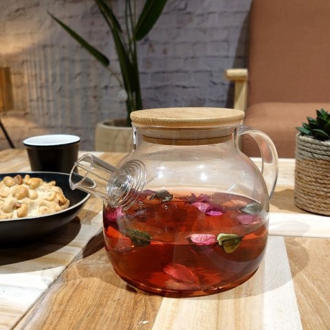 Dzbanek szklany do zaparzania herbaty kawy z sitkiem do parzenia 1L EXCELLENT HOUSEWARE 139143