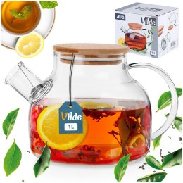 Dzbanek szklany do zaparzania herbaty kawy z sitkiem do parzenia 1L VILDE 139685