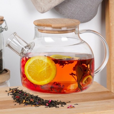 Dzbanek szklany do zaparzania herbaty kawy z sitkiem do parzenia 1L VILDE 139685