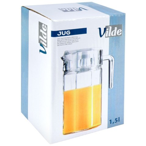 Dzbanek szklany na napoje sok wodę herbatę z pokrywką 1.5L stołowy VILDE 139289