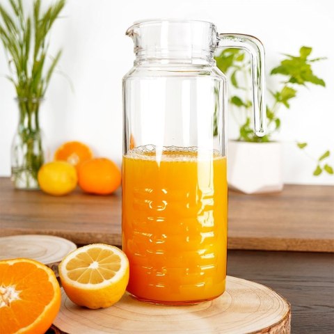 Dzbanek szklany na napoje sok wodę kompot z pokrywką 1.3L stołowy VILDE 139175