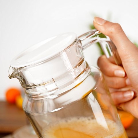 Dzbanek szklany na napoje sok wodę kompot z pokrywką 1.3L stołowy VILDE 139175