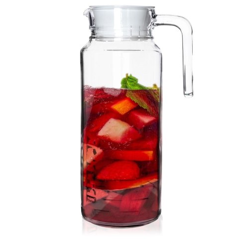 Dzbanek szklany na napoje sok wodę kompot z pokrywką 1.3L stołowy VILDE 139175