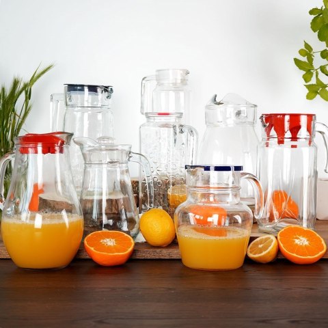 Dzbanek szklany na napoje sok wodę kompot z pokrywką 1.3L stołowy VILDE 139175