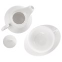 Dzbanek z filiżanką do herbaty zestaw porcelanowy biały 3-ele MONA ORION 129428