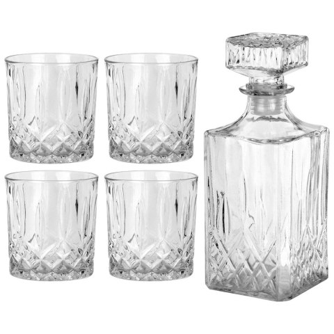 Karafka i szklanki do whisky nalewki na alkohol 900ml zestaw 5-ele VILDE 139665