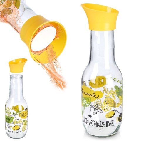 Karafka szklana do napojów na sok wodę napoje kompot z pokrywką 1L VILDE 139299