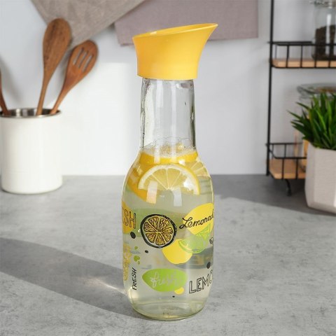 Karafka szklana do napojów na sok wodę napoje kompot z pokrywką 1L VILDE 139299