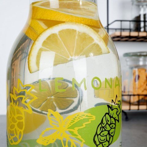 Karafka szklana do napojów na sok wodę napoje kompot z pokrywką 1L VILDE 139299