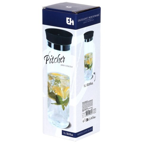 Karafka szklana z pokrywką na napoje wodę sok dzbanek 1L EXCELLENT HOUSEWARE 139636