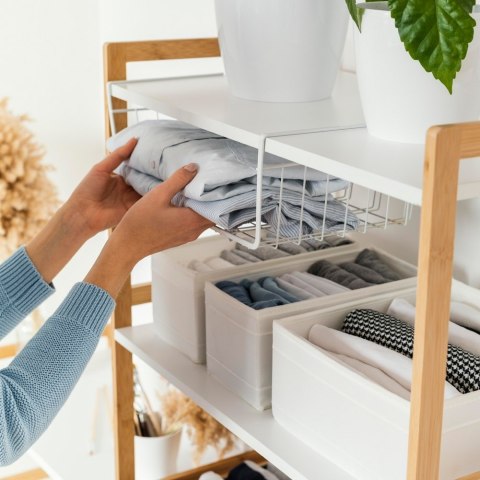 Koszyk podwieszany pod półkę metalowy biały 27x40x14cm STORAGE SOLUTIONS 810136