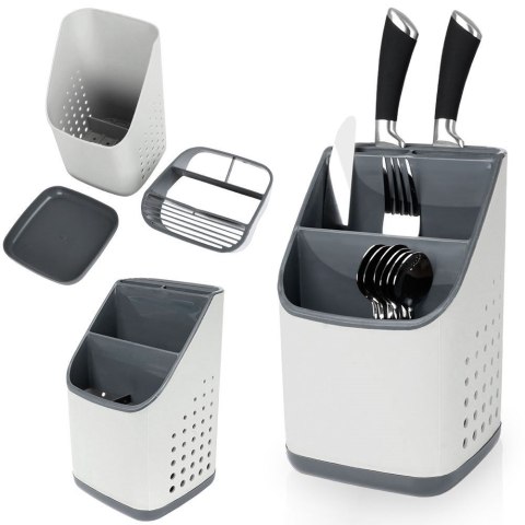 Ociekacz stojak na sztućce organizer uniwersalny szary VILDE 229013