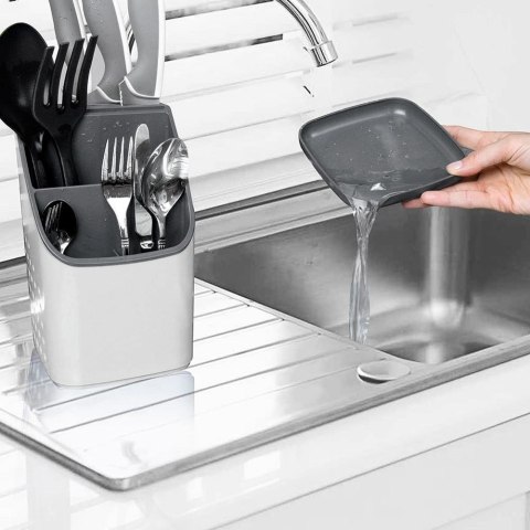 Ociekacz stojak na sztućce organizer uniwersalny szary VILDE 229013