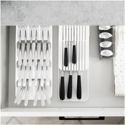 Organizer na noże przybory sztućce do szuflady biały 39x14.5x7.5cm VILDE 229012-B